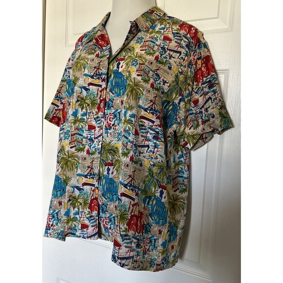 Chico's Design 3 Silk Blouse French Riviera Print Colorful Shirt Women's XL - Picture 2 of 11